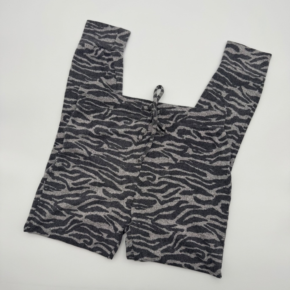 Colsie Womens Gray Zebra Print Jogger Lounge Pants‎ Sleepwear Size M
